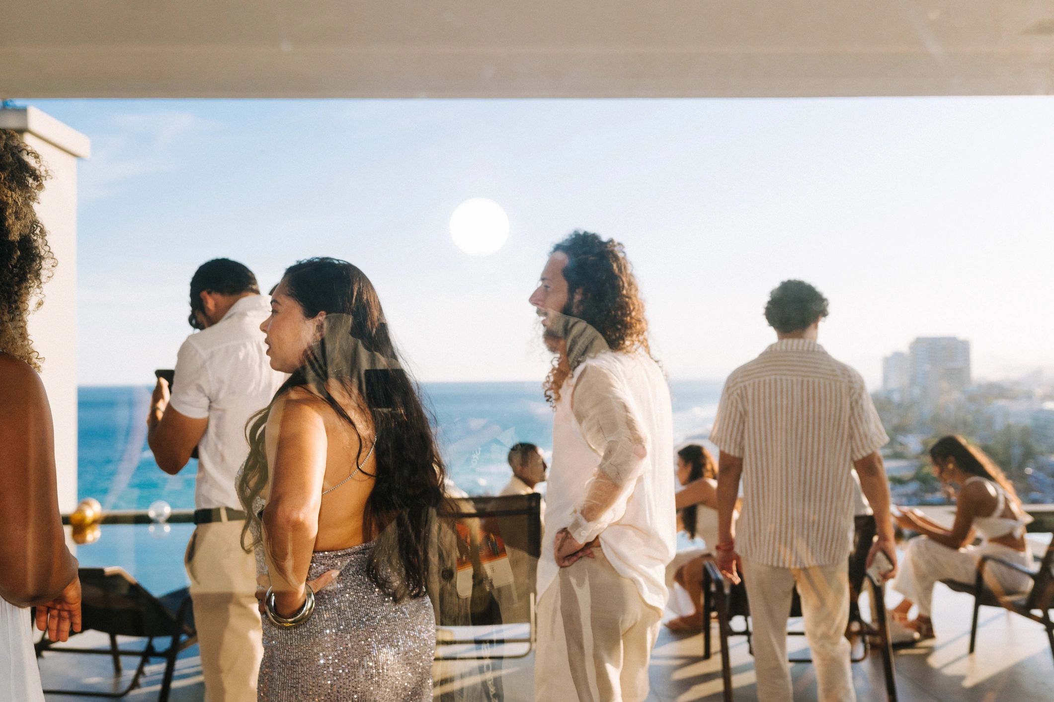 Community gathering overlooking the ocean